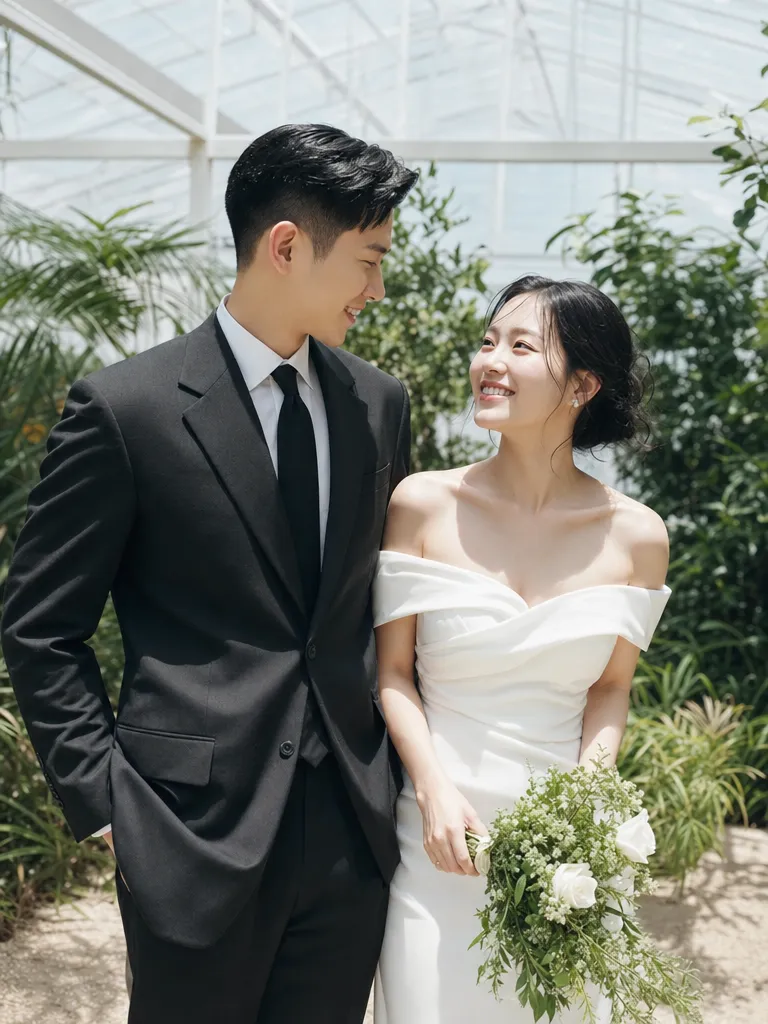 Aislin AI 婚紗照範例-韓式極簡棚拍