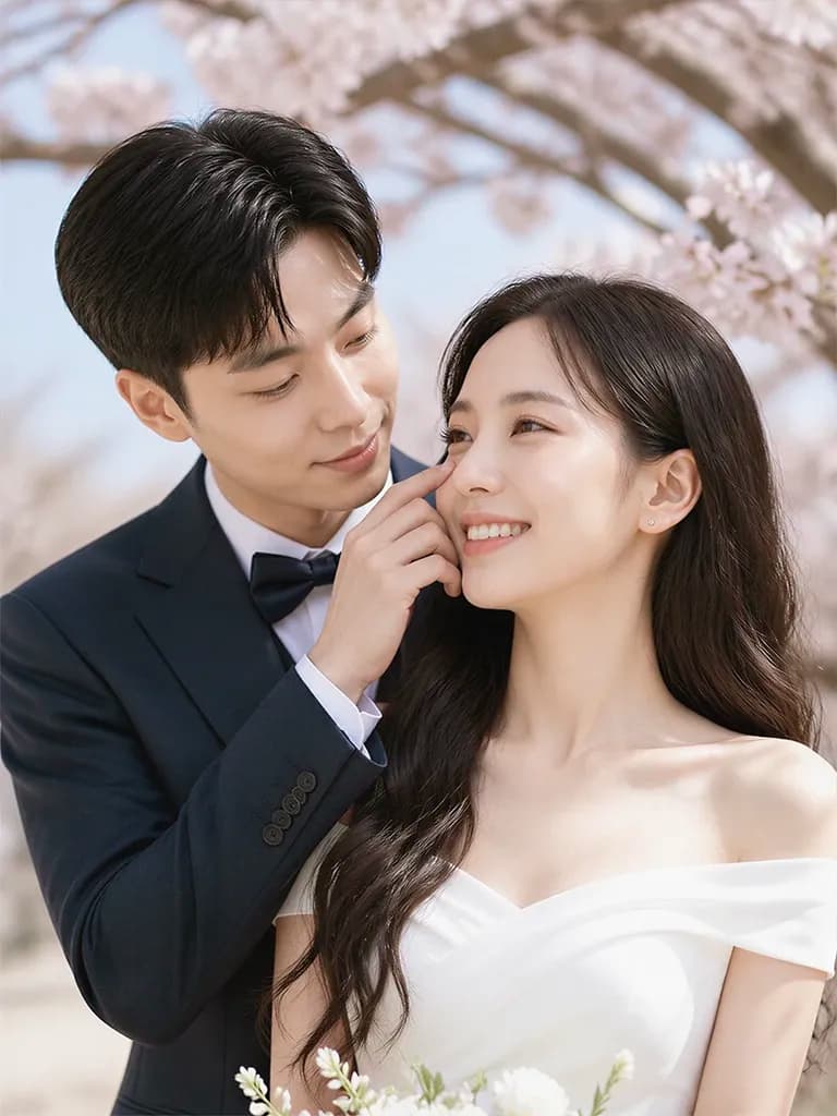 Aislin AI 婚紗照範例-日系春日櫻花