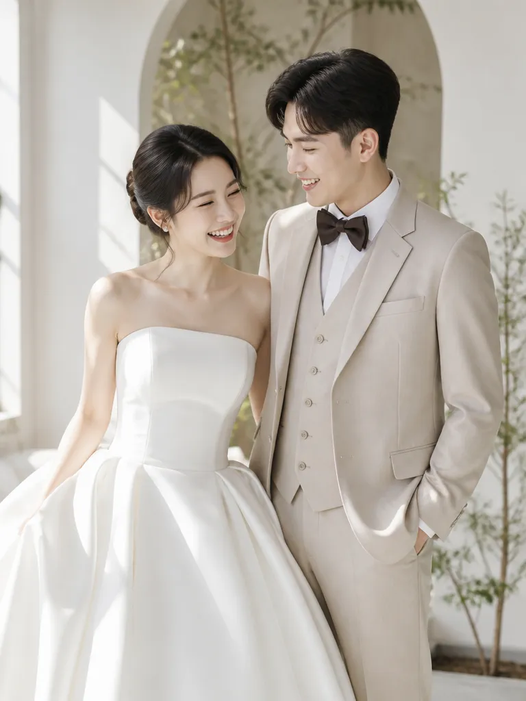 Aislin AI 婚紗照範例-韓式極簡棚拍
