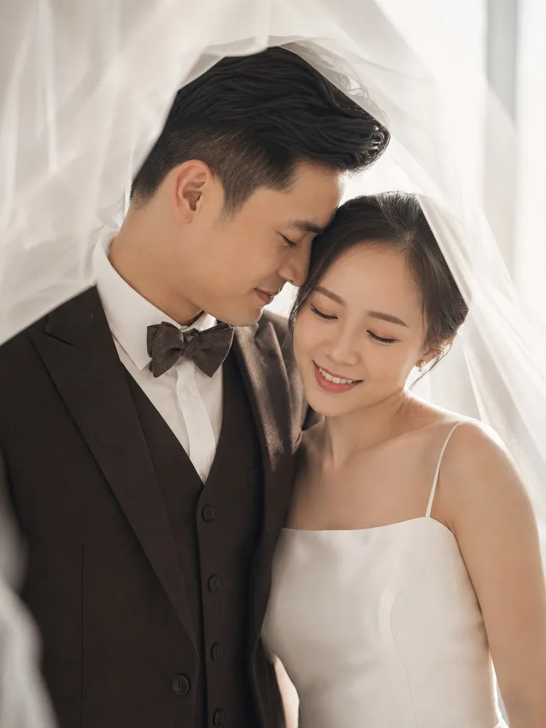 Aislin AI 婚紗照範例-韓式極簡棚拍