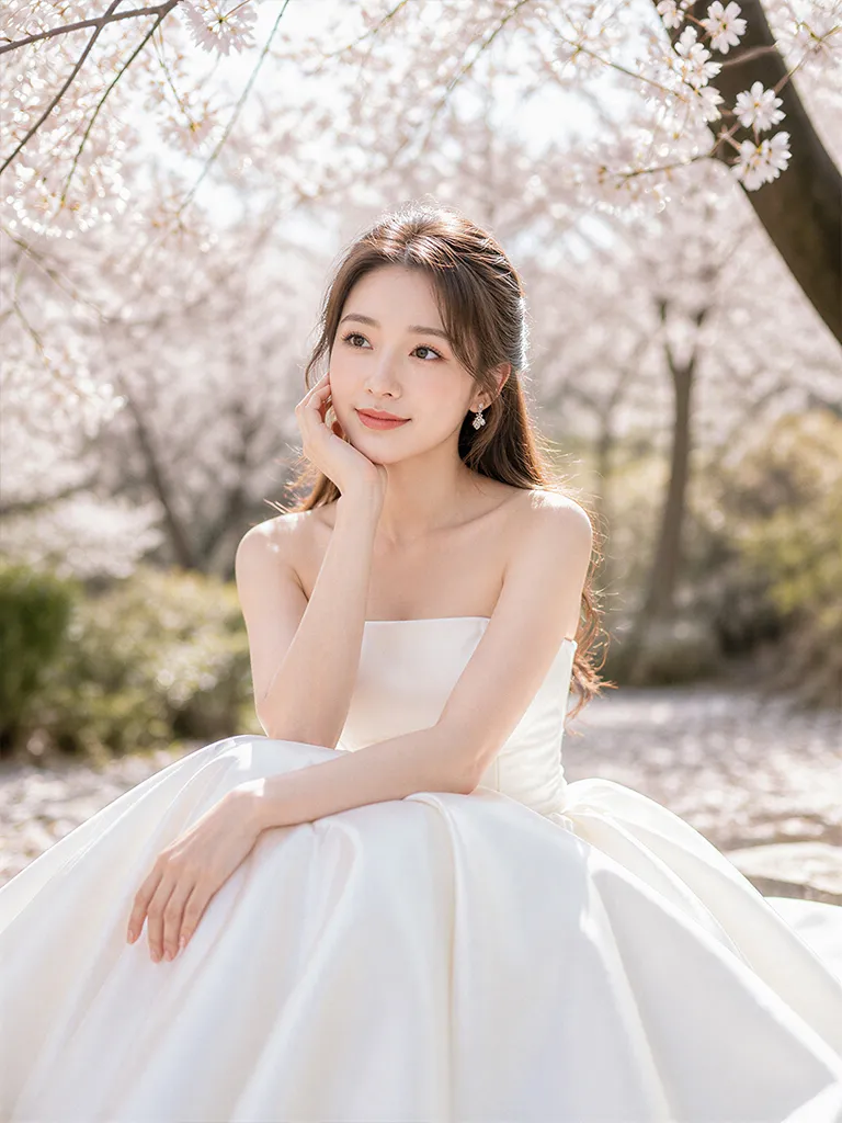 Aislin AI 婚紗照範例-韓式極簡棚拍